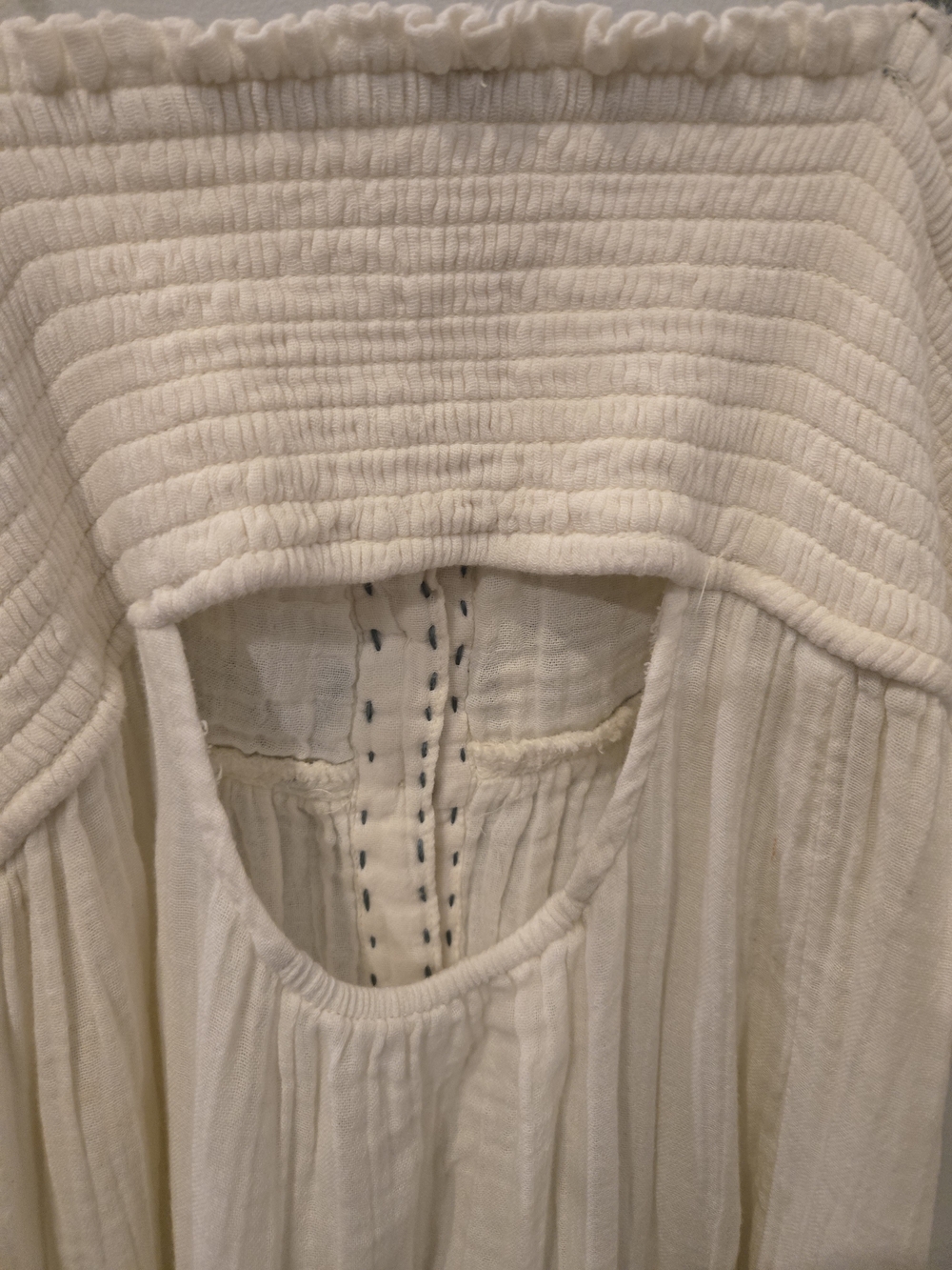 Free People Cream Maxi Dress with Blue Trim - Picture 4 of 6